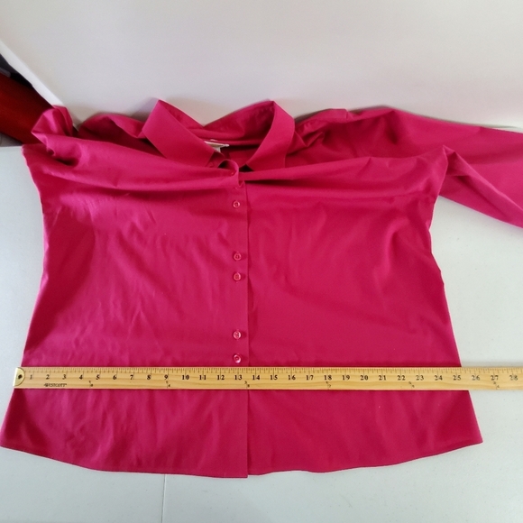 Talbots Woman Wrinkle Resistant Stretch Pink Shirt 16W Long Sleeve Button-up - Picture 8 of 12